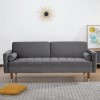 Grey Velvet 3 Seater Pull Out Sofa Bed in a Box - Aria