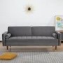 Grey Velvet 3 Seater Pull Out Sofa Bed in a Box - Aria