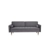 Grey Velvet 3 Seater Pull Out Sofa Bed in a Box - Aria