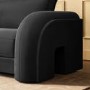 ONLY OPENED - Dark Grey Velvet Curved 3 Seater Sofa - Aurelia