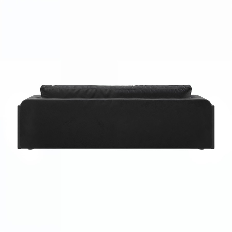 ONLY OPENED - Charcoal Velvet Curved 3 Seater Sofa - Aurelia