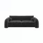 ONLY OPENED - Dark Grey Velvet Curved 3 Seater Sofa - Aurelia