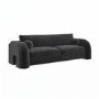 ONLY OPENED - Charcoal Velvet Curved 3 Seater Sofa - Aurelia