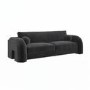 ONLY OPENED - Dark Grey Velvet Curved 3 Seater Sofa - Aurelia