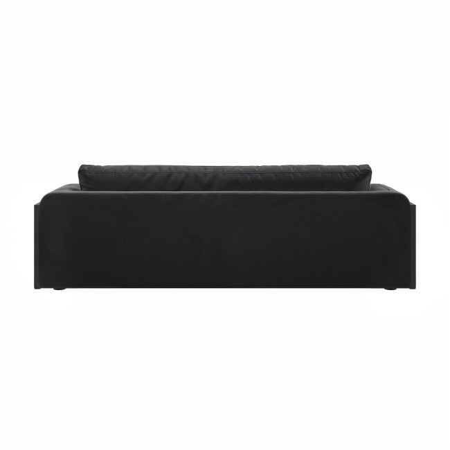 Dark Grey Velvet Curved 3 Seater Sofa - Aurelia