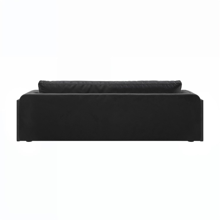 Dark Grey Velvet Curved 3 Seater Sofa - Aurelia