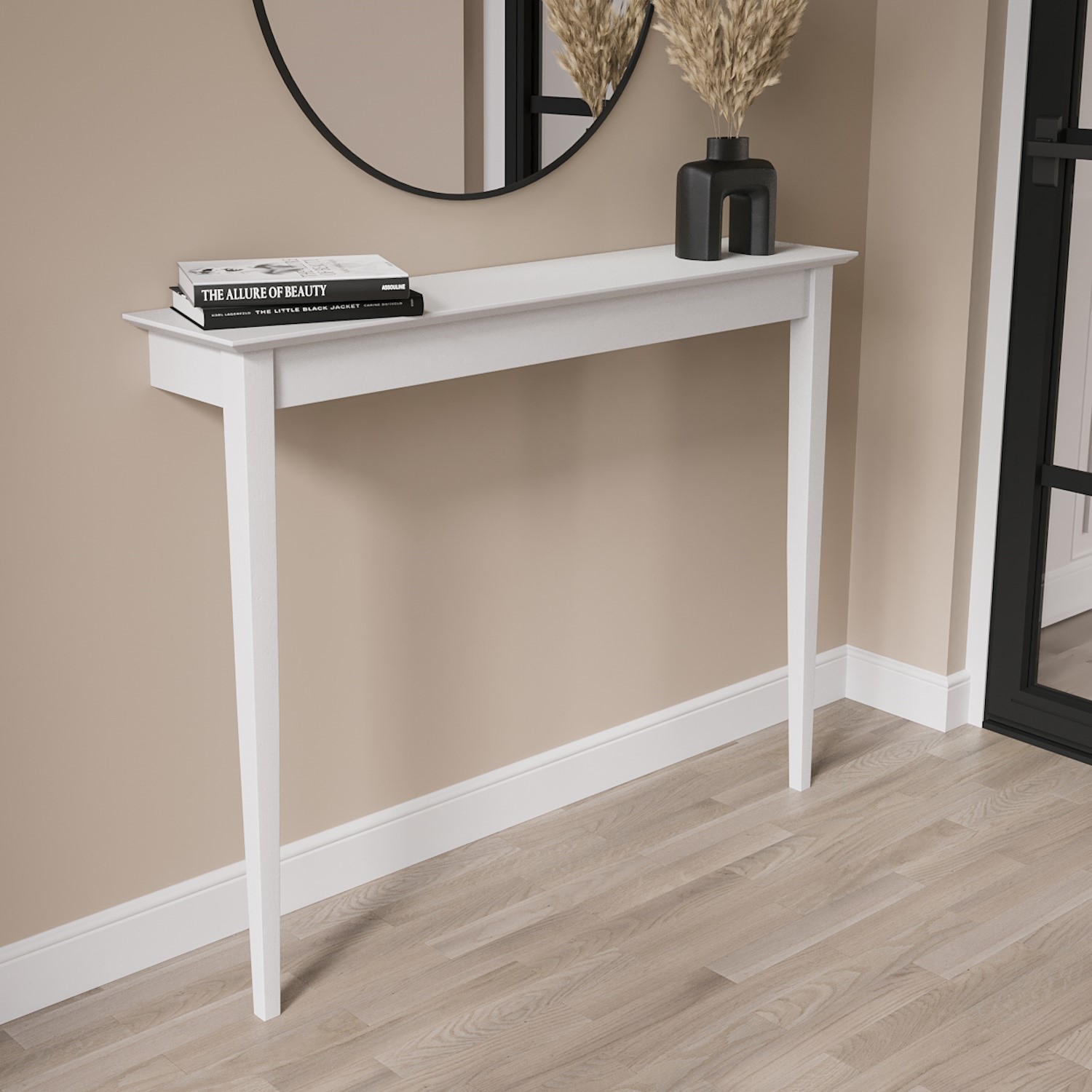 Photo of Small & narrow white wall mounted console table - ava