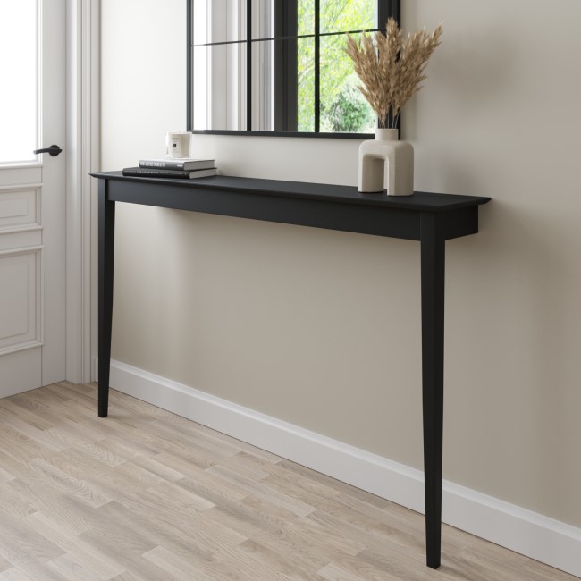 Large & Narrow Black Wall Mounted Console Table - Ava - Furniture123