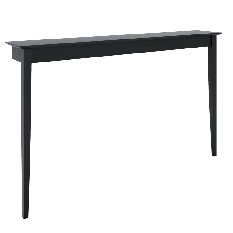 Large & Narrow Black Wall Mounted Console Table - 150cm - Ava