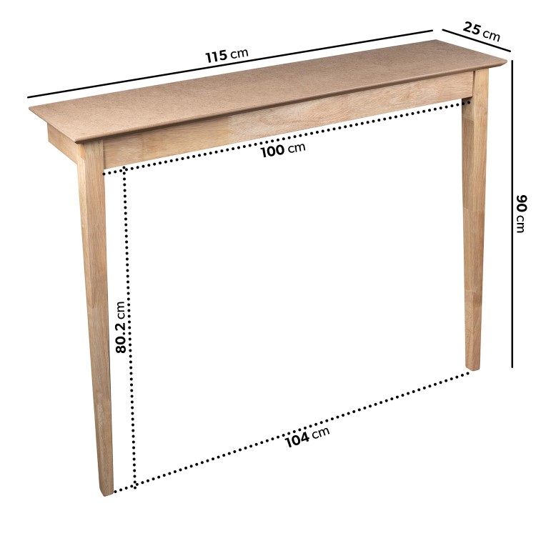 Small & Narrow Unfinished Wall Mounted Console Table - 115cm - Ava