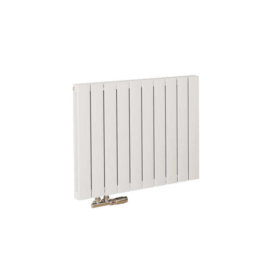 Eco Eleganza White Horizontal Flat Designer Aluminium Radiator 600x750mm Double Panel 3056 BTU