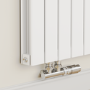 Eco Eleganza White Horizontal Flat Designer Aluminium Radiator 600x750mm Double Panel 3056 BTU