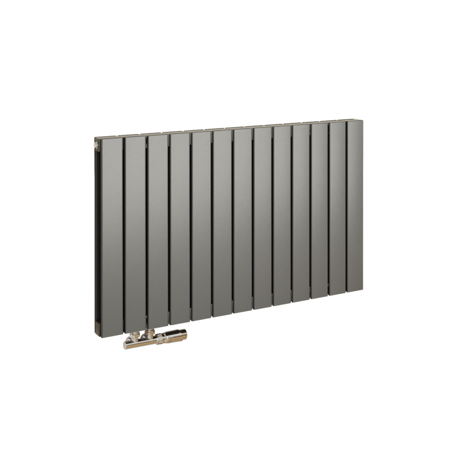 Eco Eleganza Anthracite Horizontal Flat Designer Aluminium Radiator 600x975mm Double Panel 3973 BTU