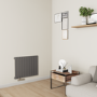 Eco Eleganza Anthracite Horizontal Flat Designer Aluminium Radiator 600x750mm Single Panel 2302 BTU