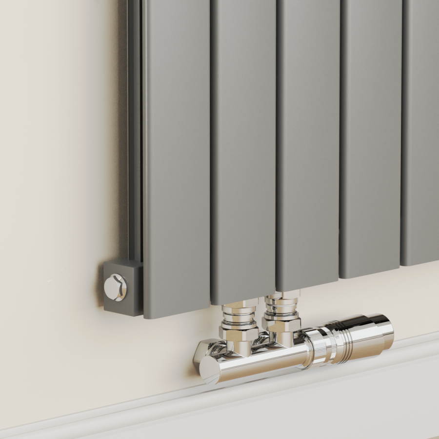 Eco Eleganza Anthracite Horizontal Flat Designer Aluminium Radiator 600x975mm Single Panel 2992 BTU