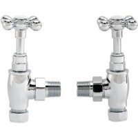 Pair of Angle Cross Head Traditional Radiator Valves