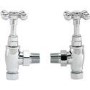 Pair of Angle Cross Head Traditional Radiator Valves