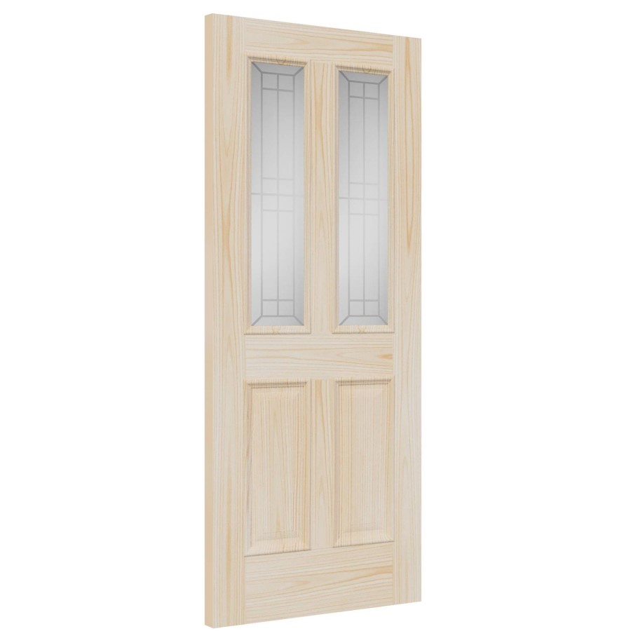 External Accoya Double Glazed Malton with Screen Printed Glass - Unfinished, 1981 x 838 x 44 mm