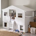 ACO001 White Mid Sleeper House Bed with Storage Unit - Acorn