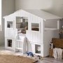 White Mid Sleeper House Bed with Storage Unit - Acorn
