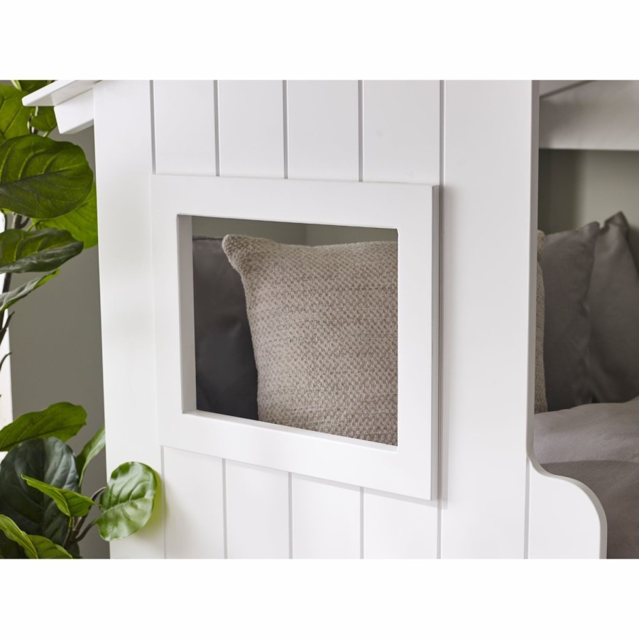 White Mid Sleeper House Bed with Storage Unit - Acorn