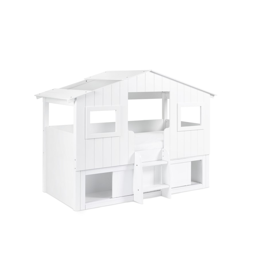 White Mid Sleeper House Bed with Storage Unit - Acorn