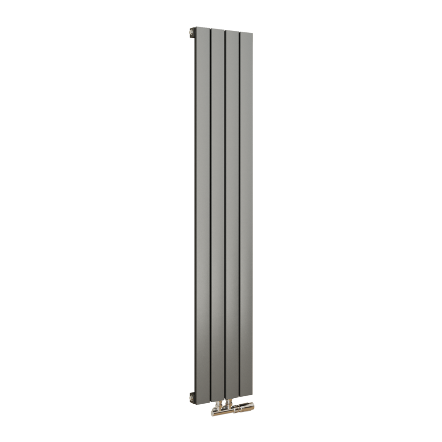 Eco Eleganza Anthracite Vertical Flat Designer Aluminium Radiator 1600x300mm Single Panel 2036 BTU