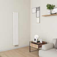 Eco Eleganza White Vertical Flat Designer Aluminium Radiator 1600x300mm Single Panel 2036 BTU