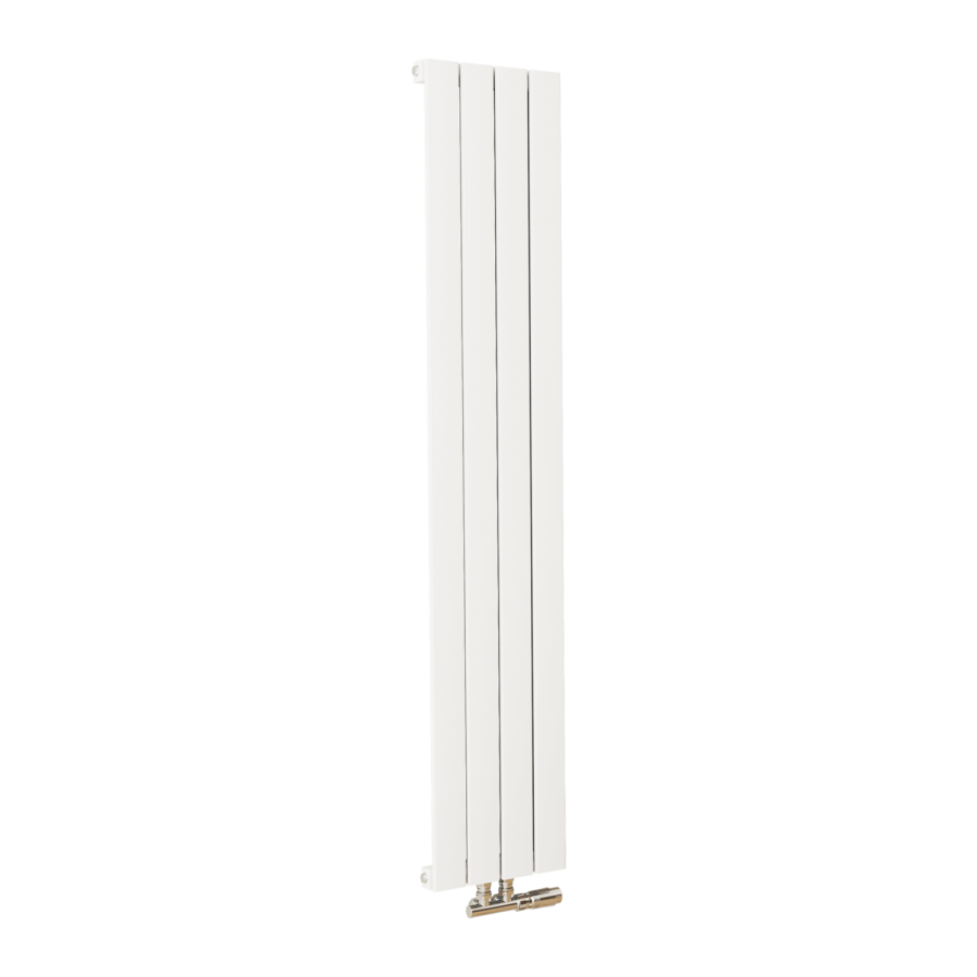 Eco Eleganza White Vertical Flat Designer Aluminium Radiator 1600x300mm Single Panel 2036 BTU