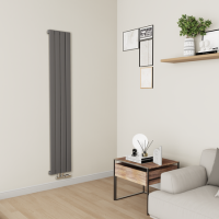 Eco Eleganza Anthracite Vertical Flat Designer Aluminium Radiator 1800x300mm Single Panel 2258 BTU