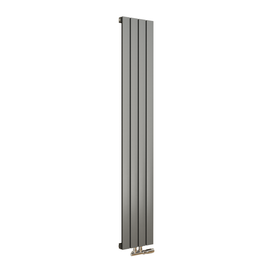 Eco Eleganza Anthracite Vertical Flat Designer Aluminium Radiator 1800x300mm Single Panel 2258 BTU