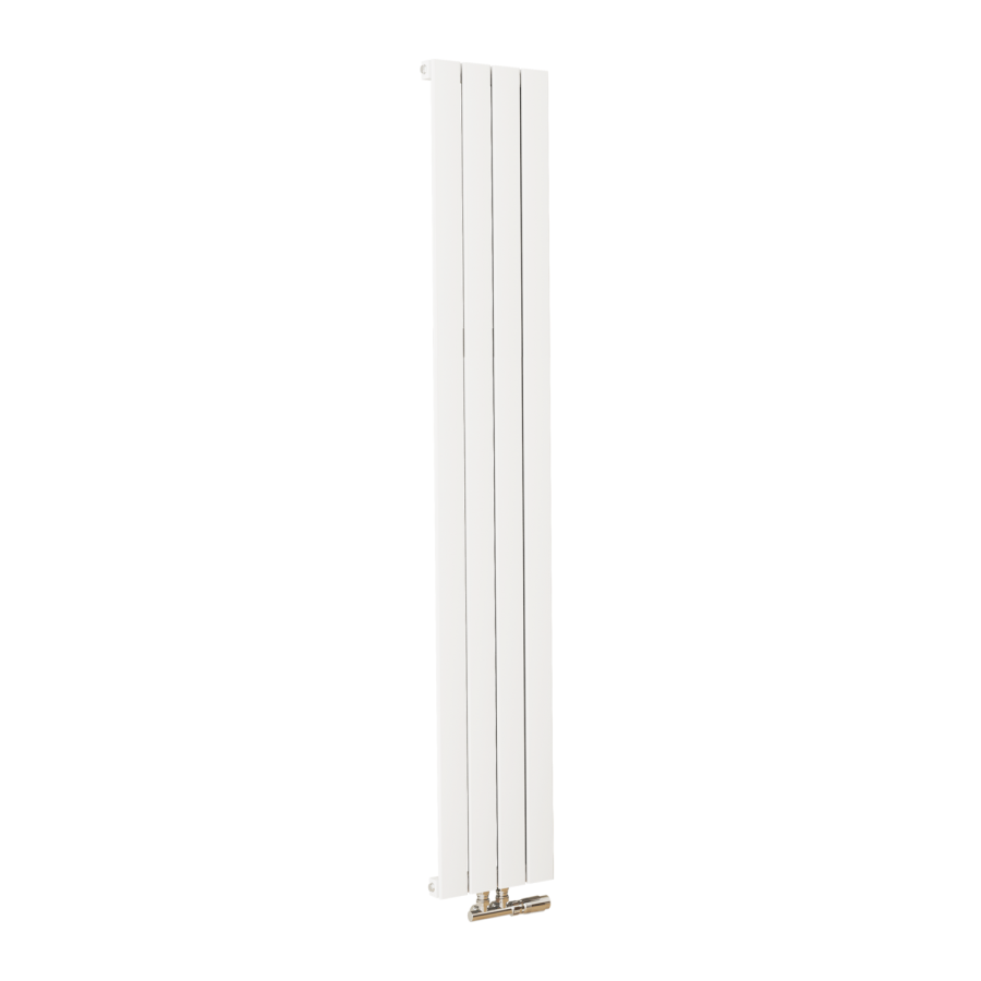 Eco Eleganza White Vertical Flat Designer Aluminium Radiator 1800x300mm Single Panel 2258 BTU