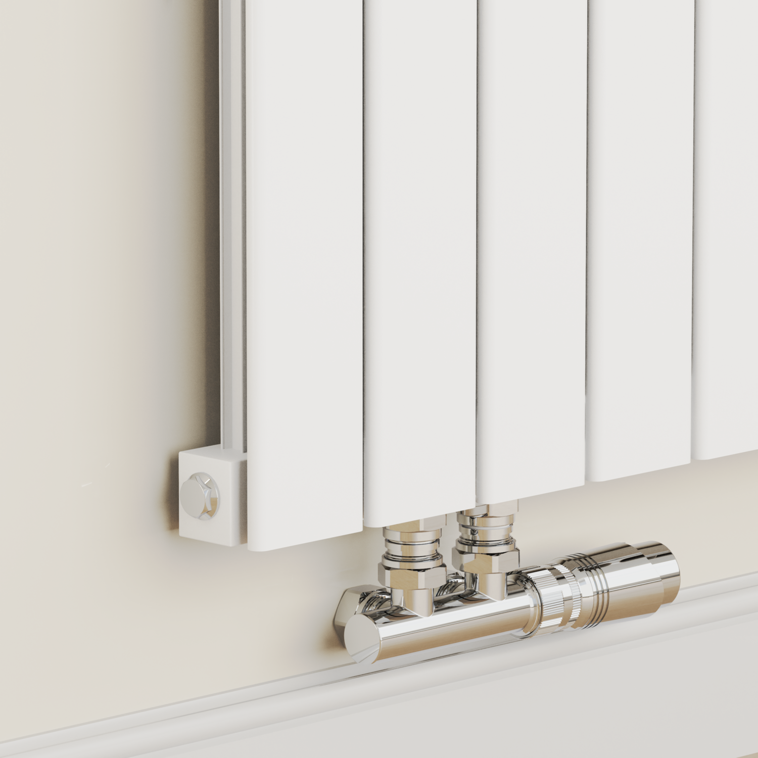 Eco Eleganza White Vertical Flat Aluminium Middle Connection Radiator ...