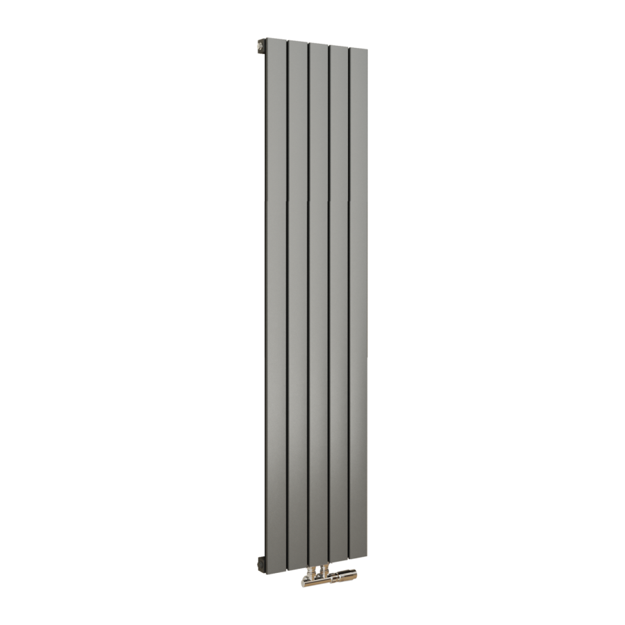 Eco Eleganza Anthracite Vertical Flat Designer Aluminium Radiator 1600x375mm Single Panel 2546 BTU