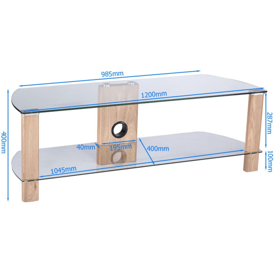 Alphason ADCE1200-LO Century TV Stand for up to 55" TVs - Light Oak