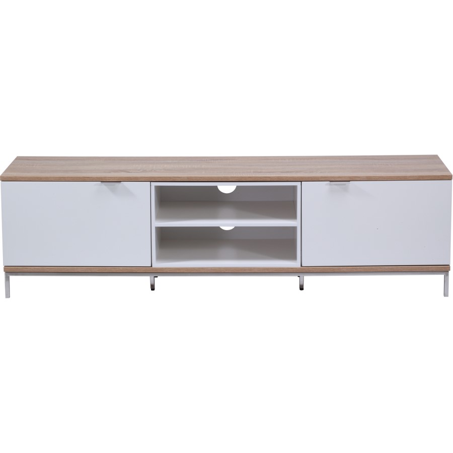 Alphason ADCH1600-WHT Chaplin TV Cabinet for up to 72" TVs - White/Light Oak