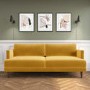 3 Seater Sofa in Mustard Velvet - Addison