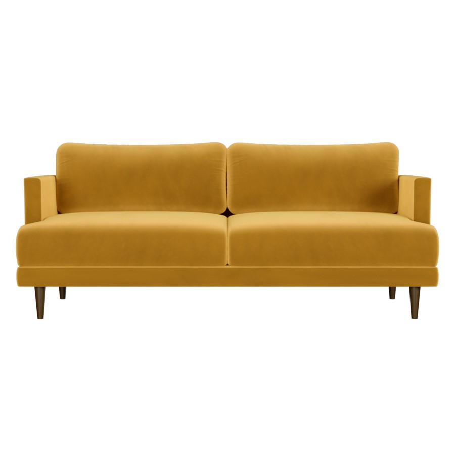 3 Seater Sofa in Mustard Velvet - Addison