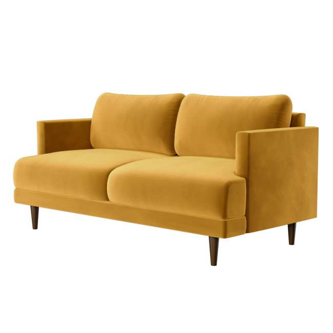 2 Seater Sofa in Mustard Velvet - Addison