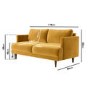 2 Seater Sofa in Mustard Velvet - Addison