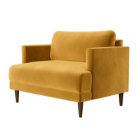 Mustard Velvet Loveseat Armchair - Addison 