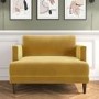 Mustard Velvet Loveseat Armchair - Addison 