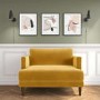 Mustard Velvet Loveseat Armchair - Addison 
