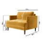 Mustard Velvet Loveseat Armchair - Addison 