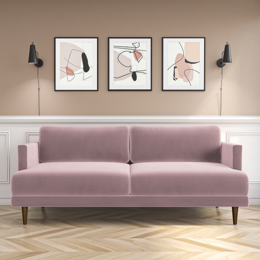 3 Seater Sofa in Purple Velvet - Addison