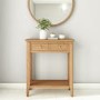 GRADE A1 - Narrow Solid Oak Console Table with Drawers - Adeline