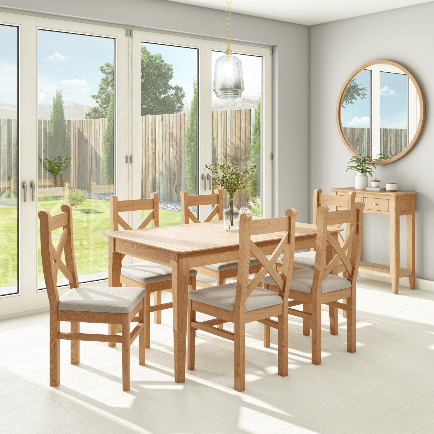 GRADE A1 - Extendable Dining Table in Solid Oak - Seats 6 - Adeline ...