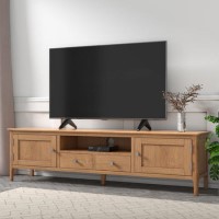 Wide Solid Oak TV Stand with Storage - TV's up to 77" - Adeline Wide Solid Oak TV Stand with Storage - TV's up to 77" - Adeline
