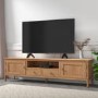 Wide Solid Oak TV Stand with Storage - TV's up to 77" - Adeline