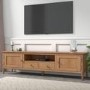 Wide Solid Oak TV Stand with Storage - TV's up to 77" - Adeline